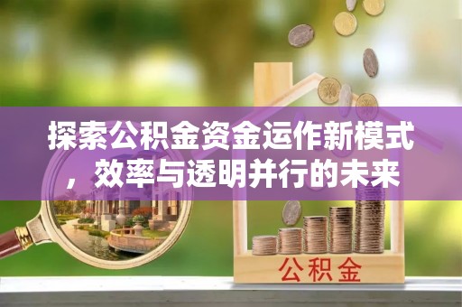 岑巩探索公积金资金运作新模式，效率与透明并行的未来