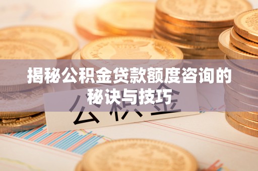 岑巩揭秘公积金贷款额度咨询的秘诀与技巧