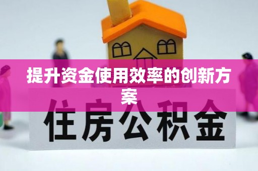 岑巩提升资金使用效率的创新方案