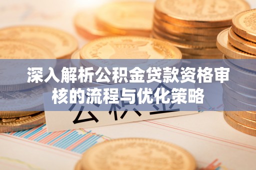 岑巩深入解析公积金贷款资格审核的流程与优化策略