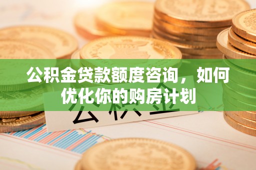 岑巩公积金贷款额度咨询，如何优化你的购房计划