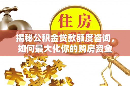 岑巩揭秘公积金贷款额度咨询，如何最大化你的购房资金