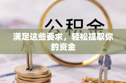岑巩满足这些要求，轻松提取你的资金